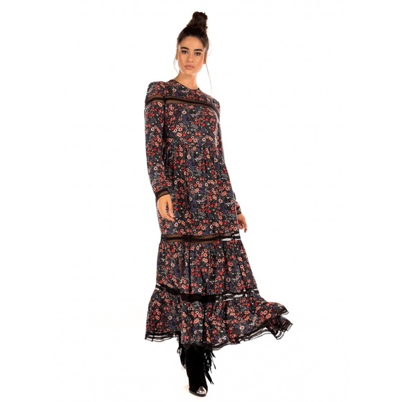 Superdry Skylar Maxi Dress-Floral Cut Out Lace Trim - Picture 9 of 14